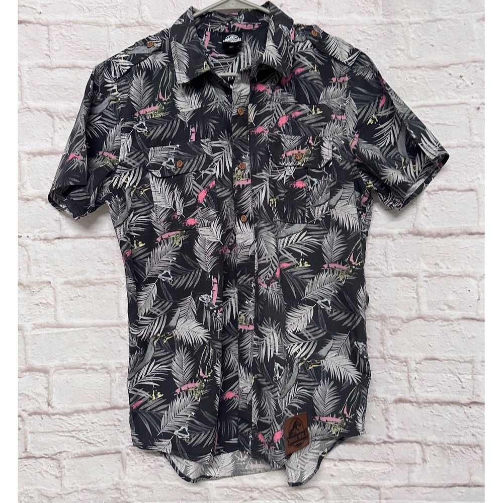 Jurassic World Mens Jurassic Park Fallen Kingdom Button Up Shirt Men's Sz M - Picture 2 of 7